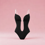 Faja Sexy Backless Body Shaper Seamless Deep Bodysuit with Padded Bra