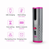 Wireless LCD Ceramic Auto Rotating Hair Curler