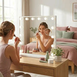 Magnifying double-sided makeup mirror