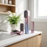 Mini travel hair styler with flat attachments