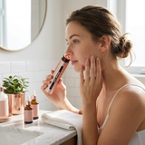 Microcurrent Facial Device red light therapy in use