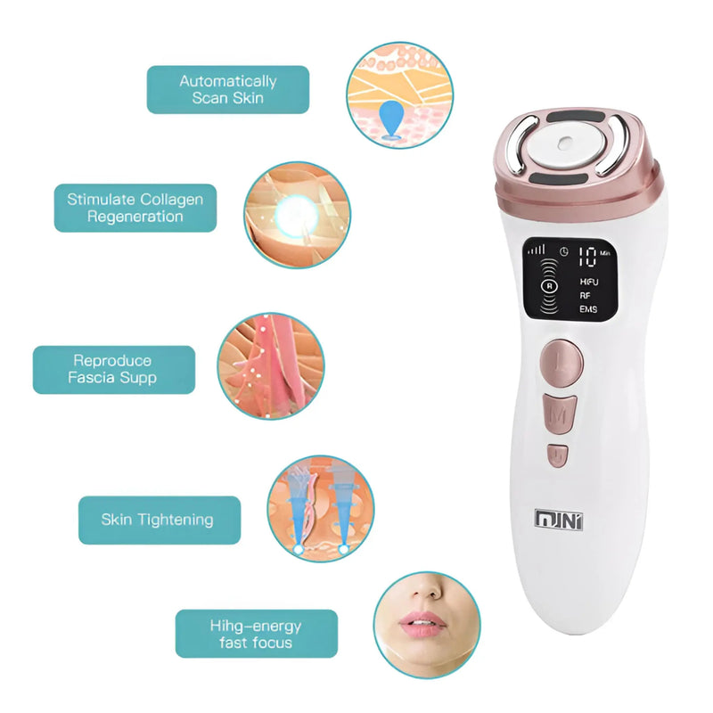 Microcurrent RF Hifu Anti Wrinkles Face Lifting Skin Tightening Device