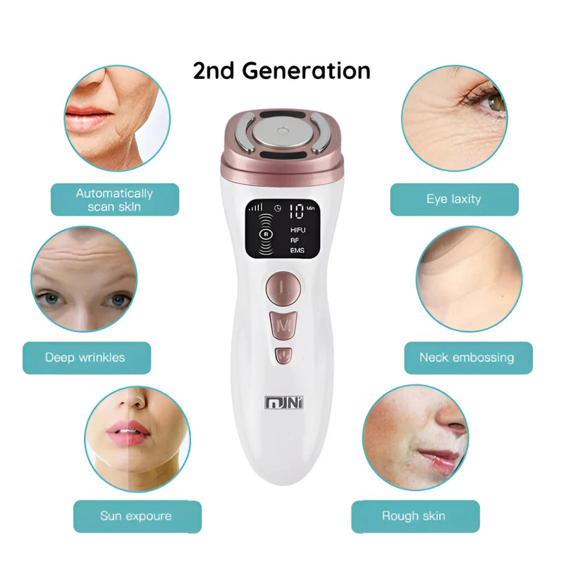 Microcurrent RF Hifu Anti Wrinkles Face Lifting Skin Tightening Device