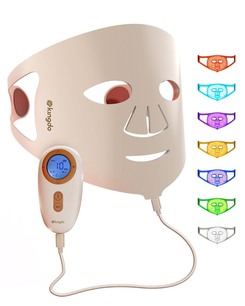 Kingdo Red Light Therapy Face Mask for Skin Rejuvenation and Wrinkle Reduction